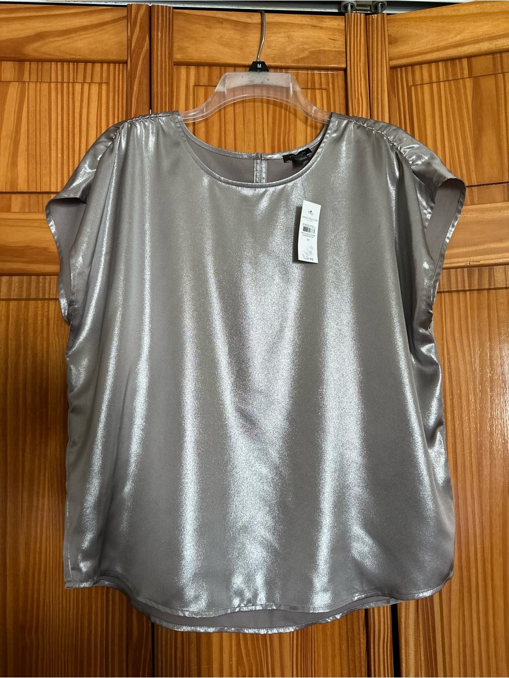 Ann Taylor Factory Metallic Silver Blouse – NWT – Size M